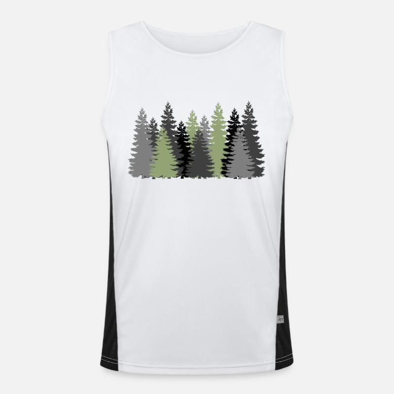 baum tree baumstamm wald forest woods168 Funktionelles Kontrast-Tank Top für Männer 