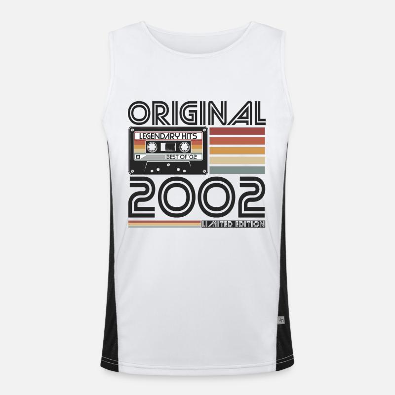 2002 Born vintage retro birthday Men's Functional Contrast Tank Top 