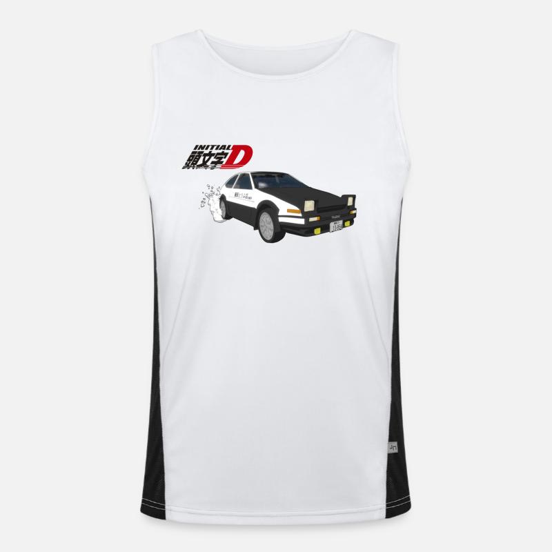 Initial D - Trueno Men's Functional Contrast Tank Top 
