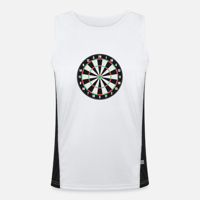 Dartscheibe Darts Datliebhaber Motiv Geschenkidee Funktionelles Kontrast-Tank Top für Männer 