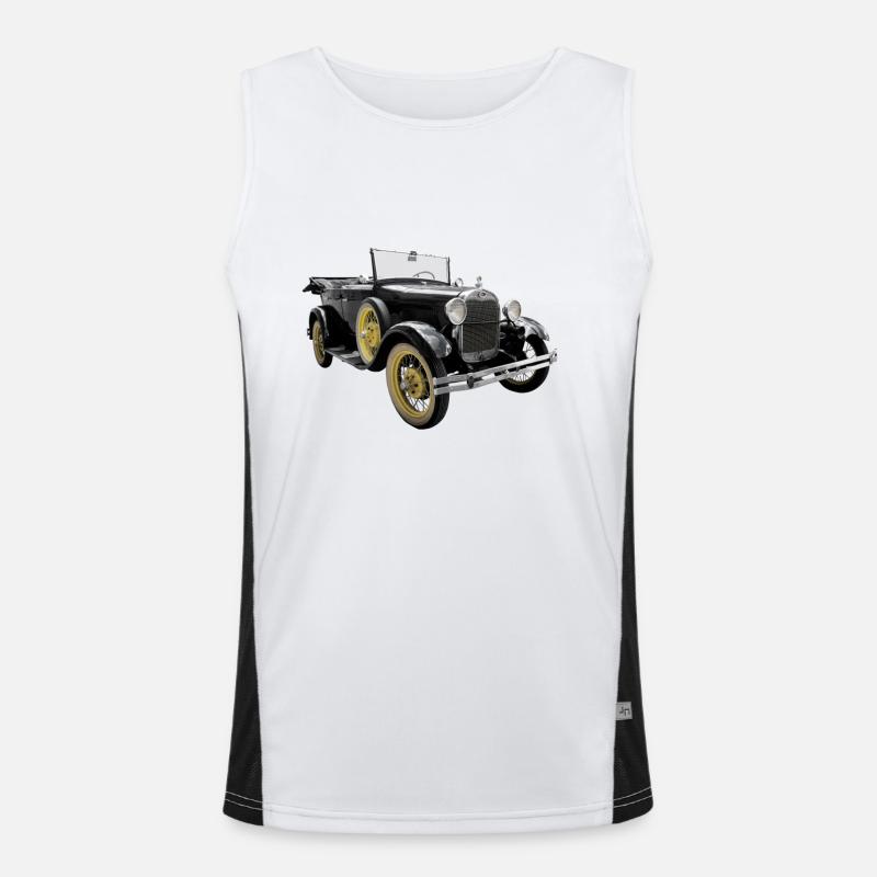 oldtimer - Men's Functional Contrast Tank Top  - white/black