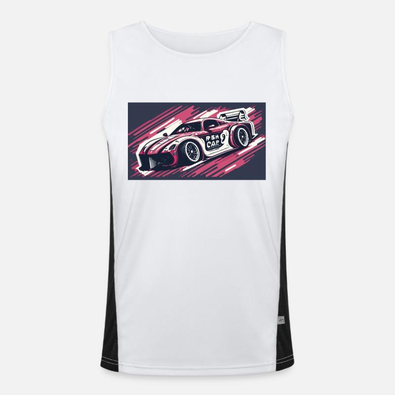 Voiture de course rose Débardeur respirant contrasté Homme 