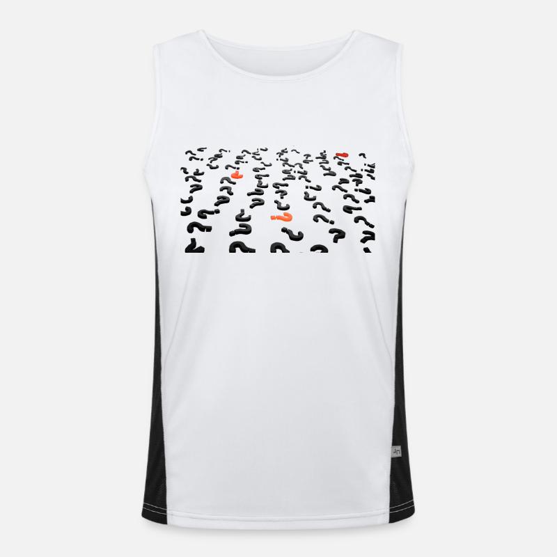 Fragezeichen/Question Mark - Men's Functional Contrast Tank Top  - white/black