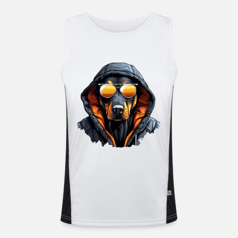 Loyal Beast | Rottweiler profile Men's Functional Contrast Tank Top 