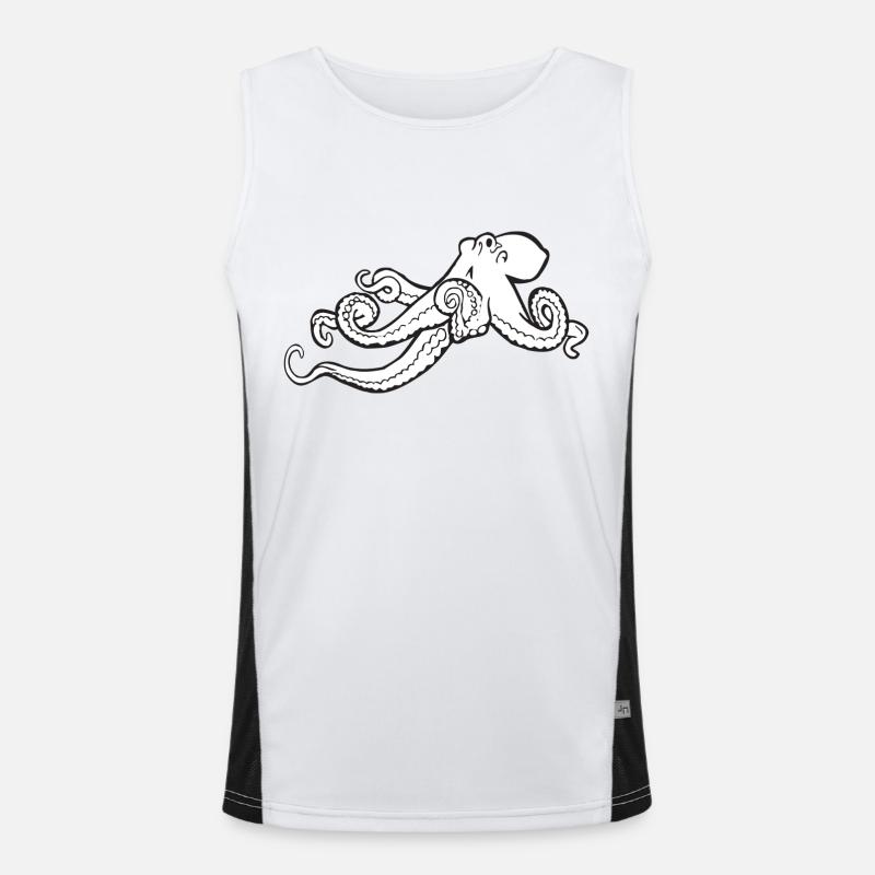 tintenfisch giant octopus krake kalmar sepien fish Funktionelles Kontrast-Tank Top für Männer 