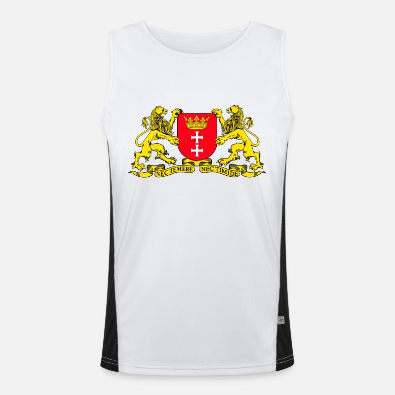 Wappen von Danzig Funktionelles Kontrast-Tank Top für Männer 