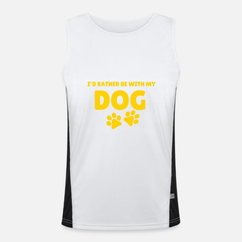 I would rather be with my dog / Hund Funktionelles Kontrast-Tank Top für Männer 