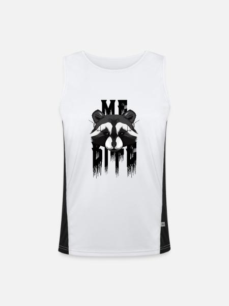 Ich beiße Waschbär - Funktionelles Kontrast-Tank Top für Männer  - Weiß/Schwarz - Vorne