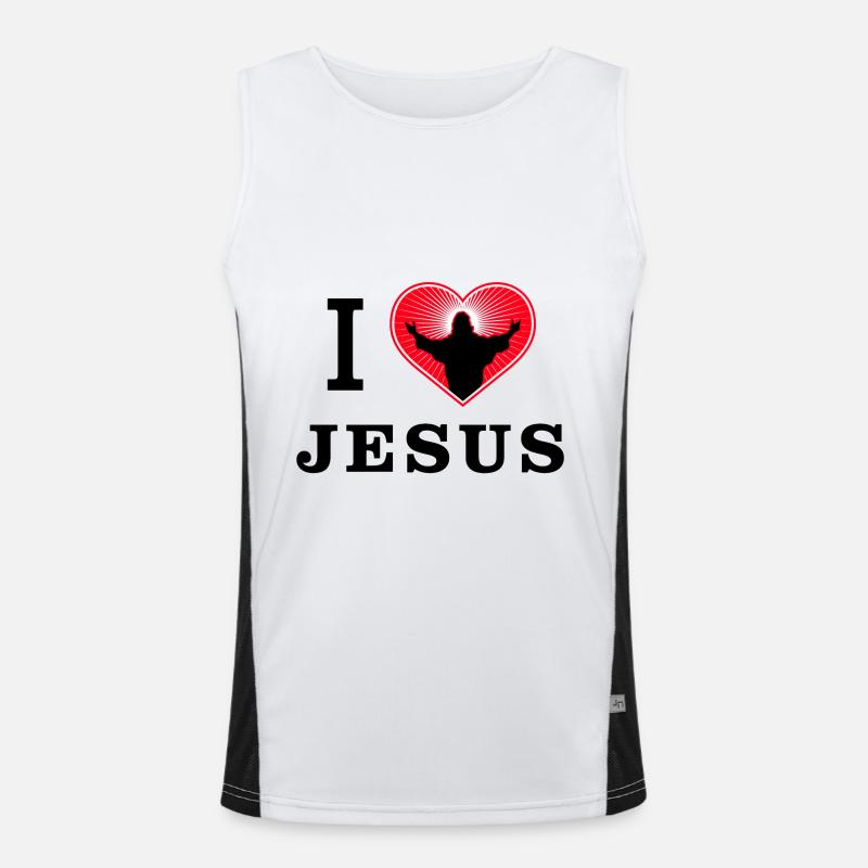 J'aime jésus christ Débardeur respirant contrasté Homme 