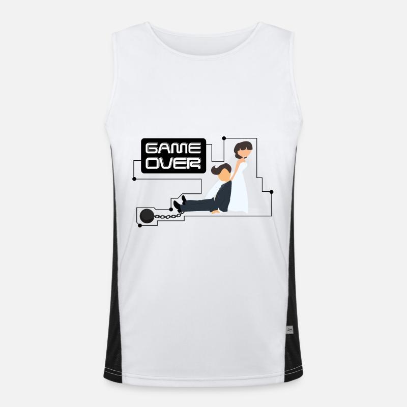 Enterrement de vie de garçon Bachelor Game Over Débardeur respirant contrasté Homme 