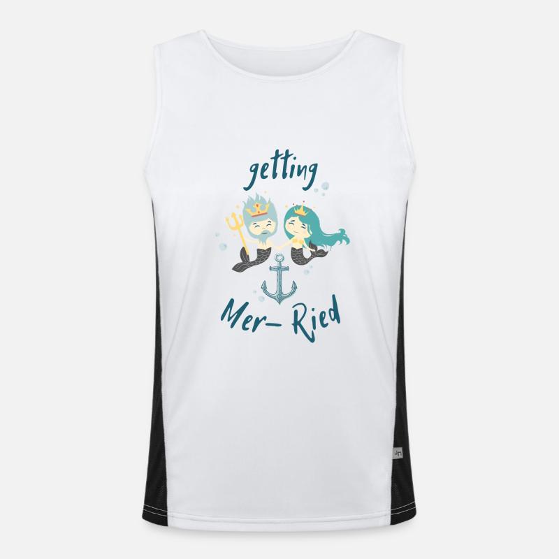 Mer-Ried - Married - Junggesellenabschied Funktionelles Kontrast-Tank Top für Männer 