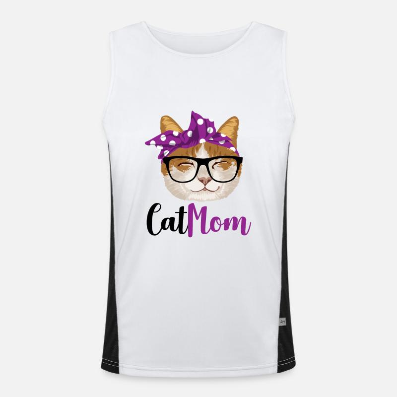 Cat Mom - Poster Funktionelles Kontrast-Tank Top für Männer 