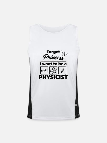 Physicist instead of princess - Men's Functional Contrast Tank Top  - white/black - Front