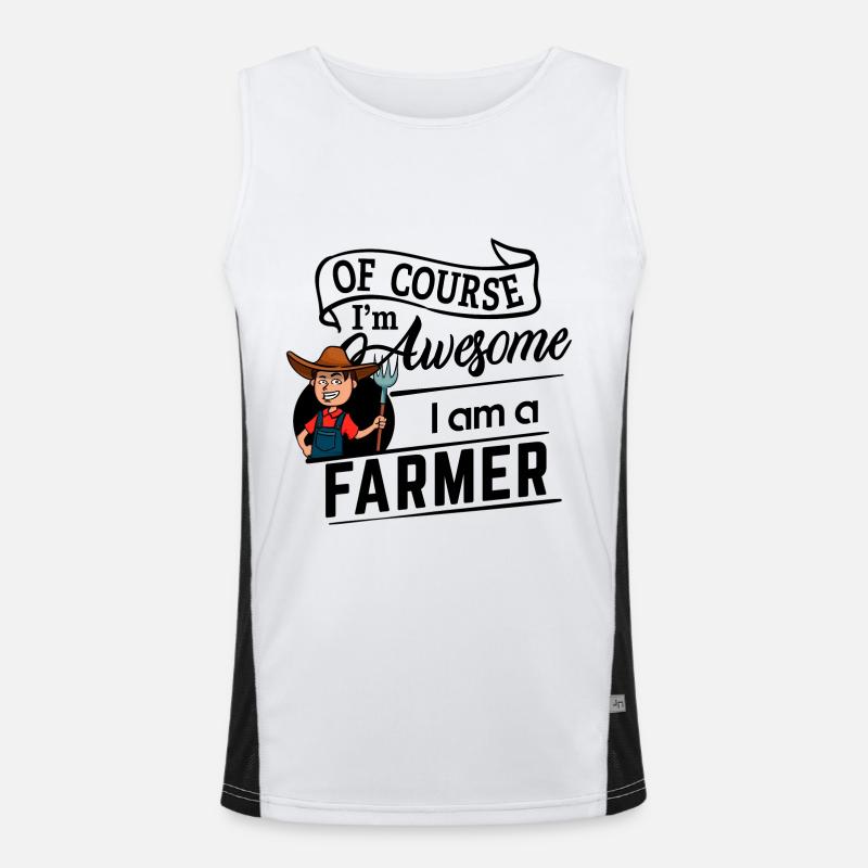 Farmer & Farmer - Incredible - Men's Functional Contrast Tank Top  - white/black