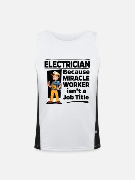 Electrician - Miracle Worker - Men's Functional Contrast Tank Top  - white/black - Front
