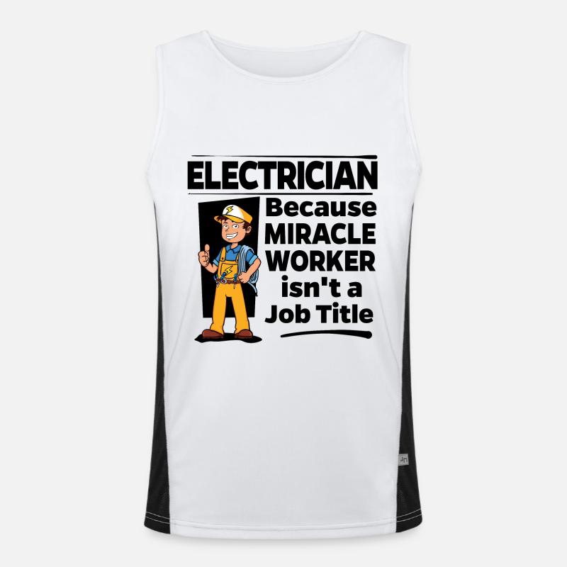 Electrician - Miracle Worker - Men's Functional Contrast Tank Top  - white/black