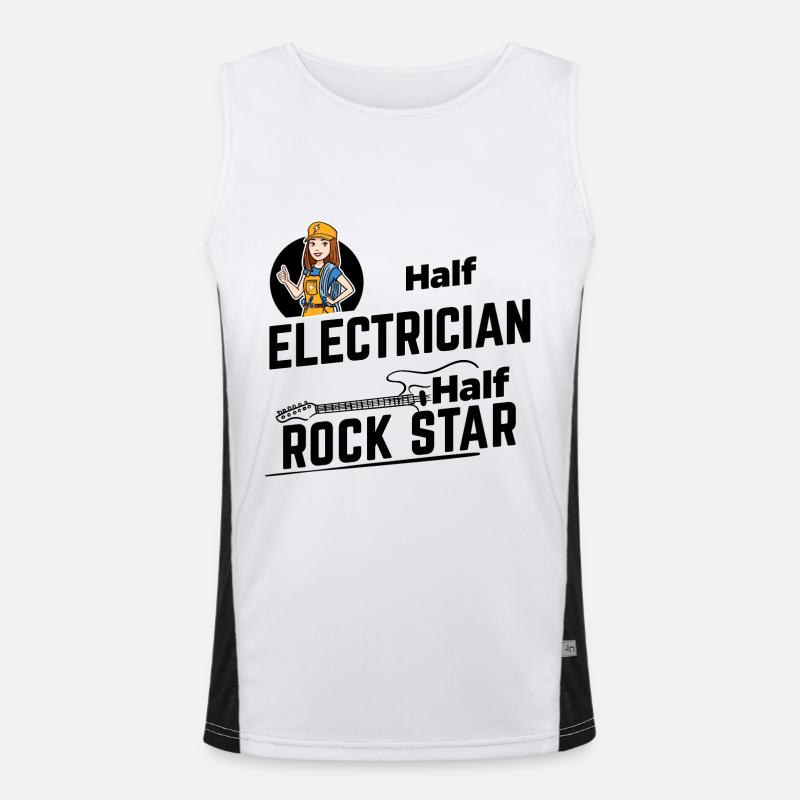 Elektrikerin - Half Rock Star Funktionelles Kontrast-Tank Top für Männer 