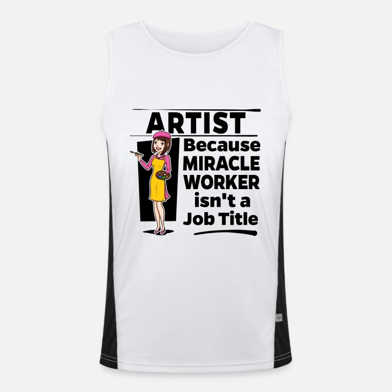 Artist - Miracle Worker - Men's Functional Contrast Tank Top  - white/black
