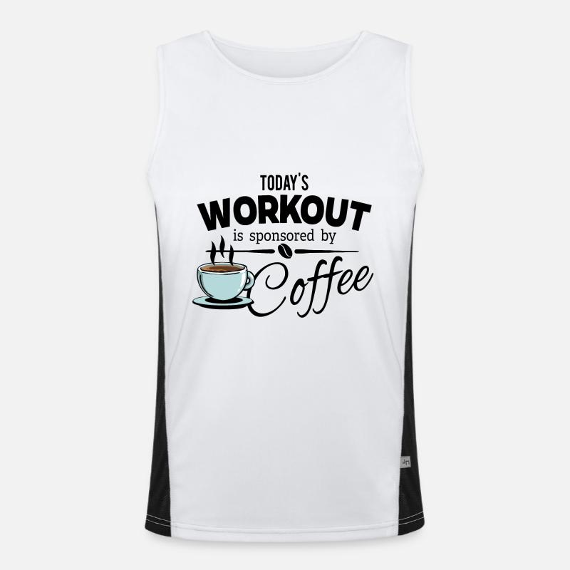 Coffee Bean - Todays Workout - Men's Functional Contrast Tank Top - white/black