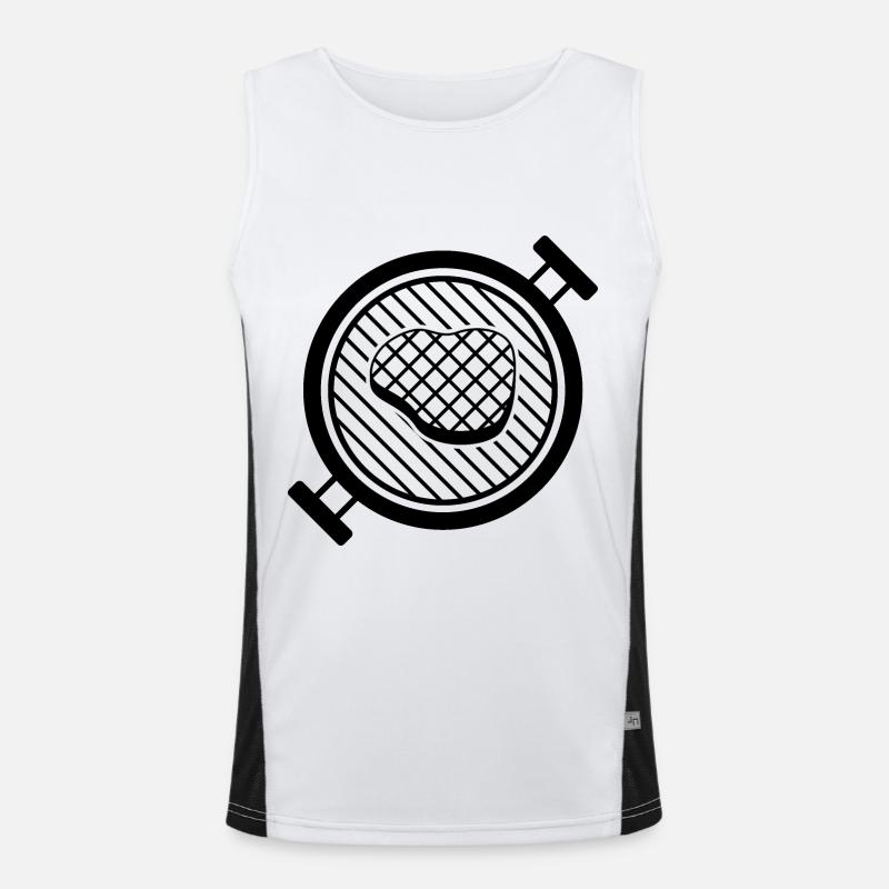 BBQ Grill mit leckerem Steak auf Grillrost Funktionelles Kontrast-Tank Top für Männer 