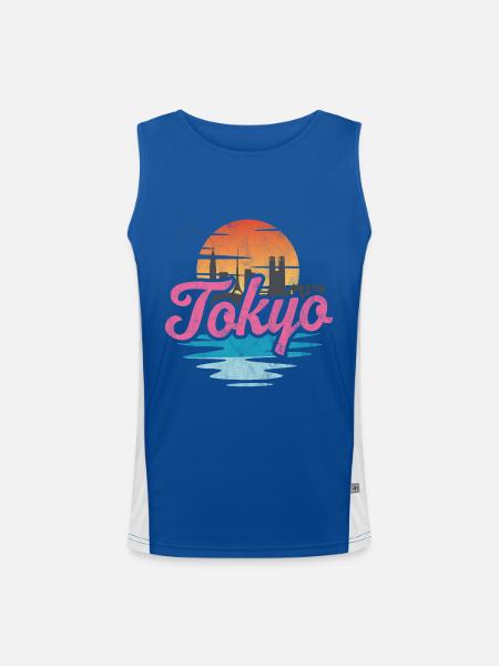 Tokio - Funktionelles Kontrast-Tank Top für Männer  - Royal/Weiß - Vorne