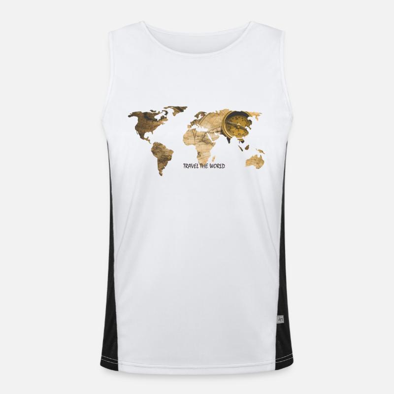 WORLD MAP Men's Functional Contrast Tank Top 