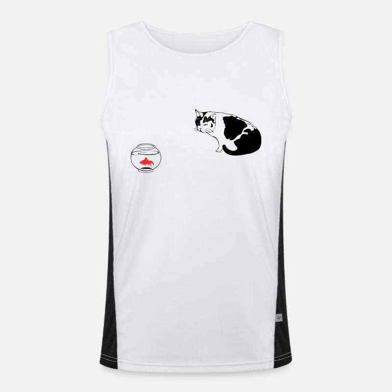 katze Funktionelles Kontrast-Tank Top für Männer 