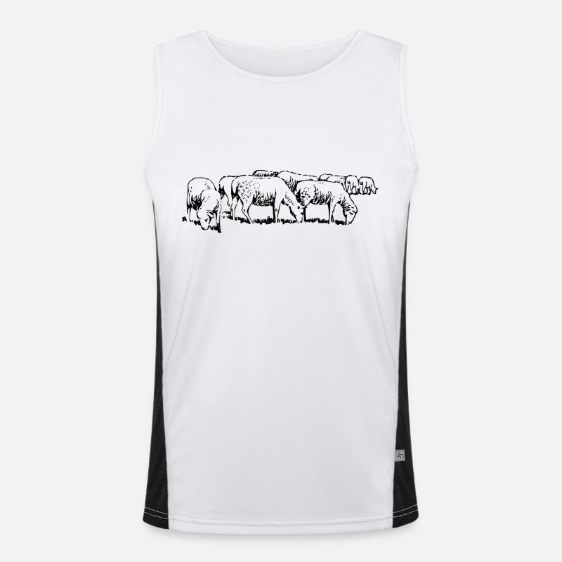 sheep25 - Men's Functional Contrast Tank Top  - white/black