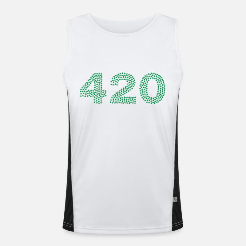 420 Hanfblätter Cannabis Geschenk Geschenkidee Funktionelles Kontrast-Tank Top für Männer 