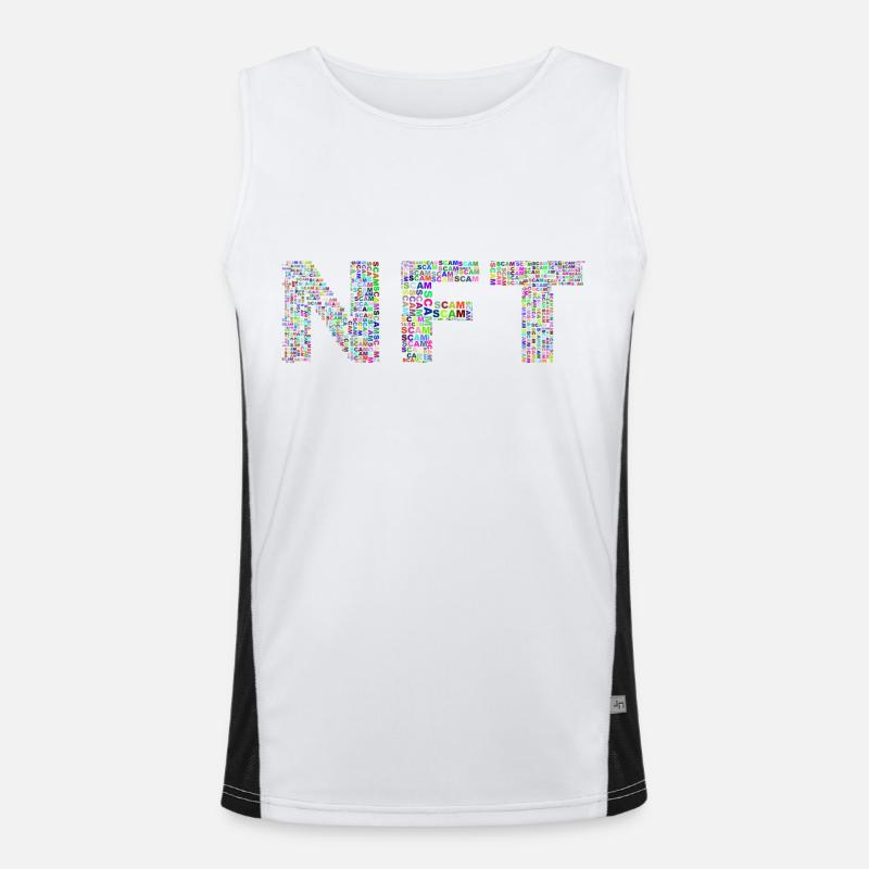 NFT Text - Men's Functional Contrast Tank Top  - white/black