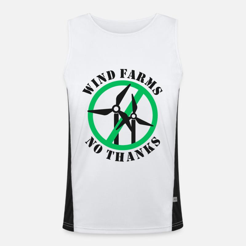 Parcs éoliens Non merci Débardeur respirant contrasté Homme 