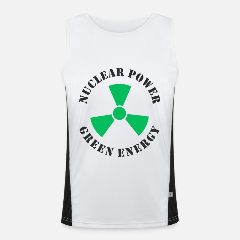 Nuclear Power, Green Energy Men's Functional Contrast Tank Top 