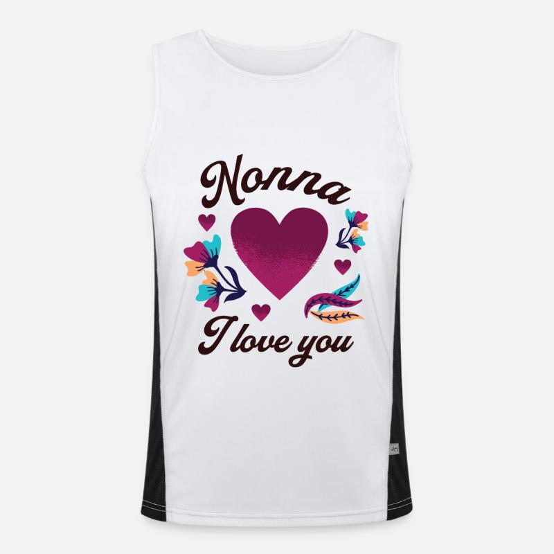 Nonna ich liebe dich, Großmutter ich liebe dich Funktionelles Kontrast-Tank Top für Männer 