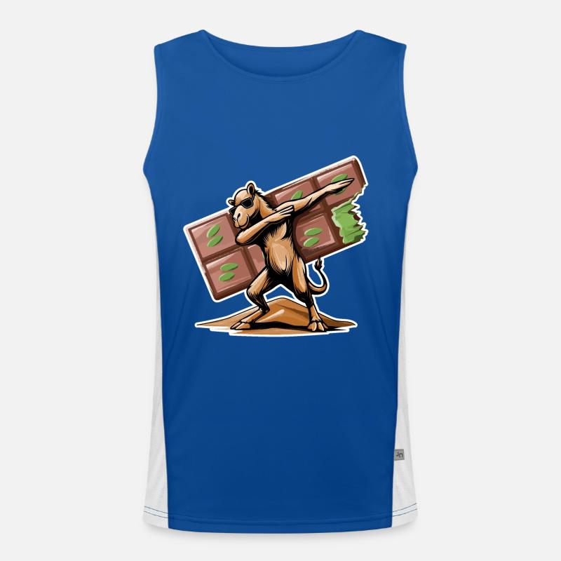 Dabbing Dromadary & Chocolat de Dubaï Débardeur respirant contrasté Homme 