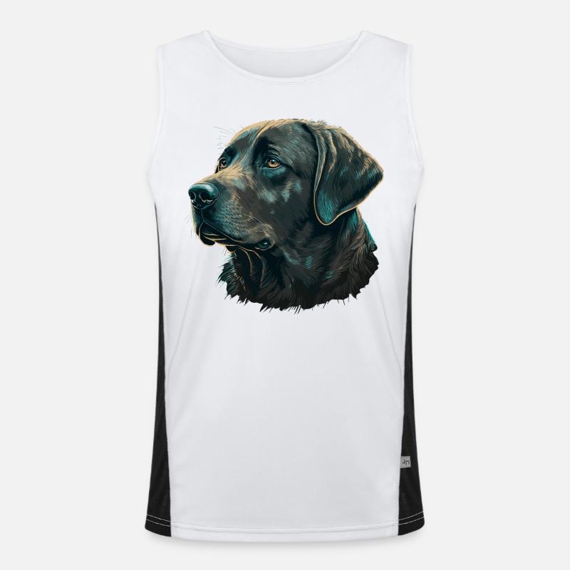 Gentle Labrador Retriever Men's Functional Contrast Tank Top 
