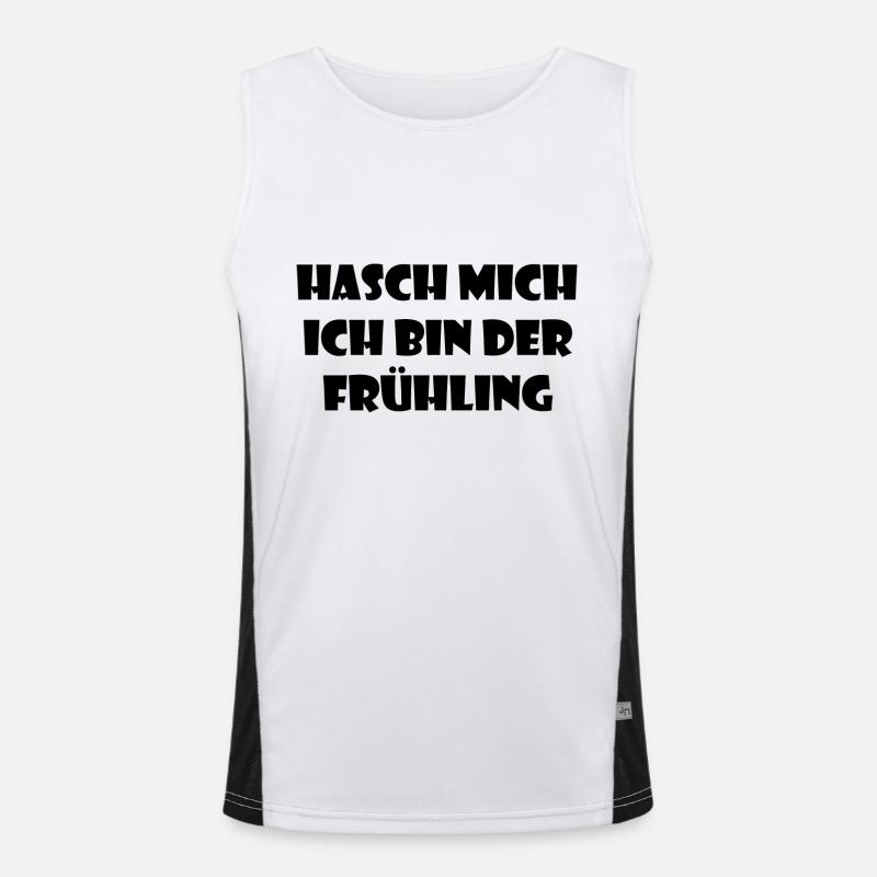 Hasch mich, ich bin der Frühling! - schwarz Funktionelles Kontrast-Tank Top für Männer 