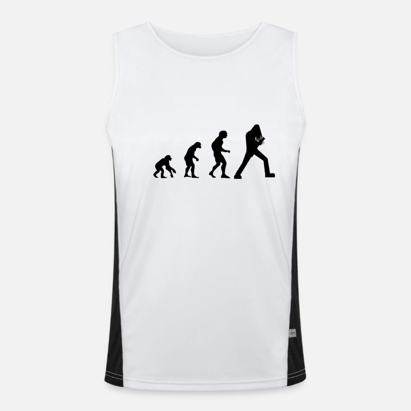 guitar evolution electric guitar hardrock metal Men's Functional Contrast Tank Top 