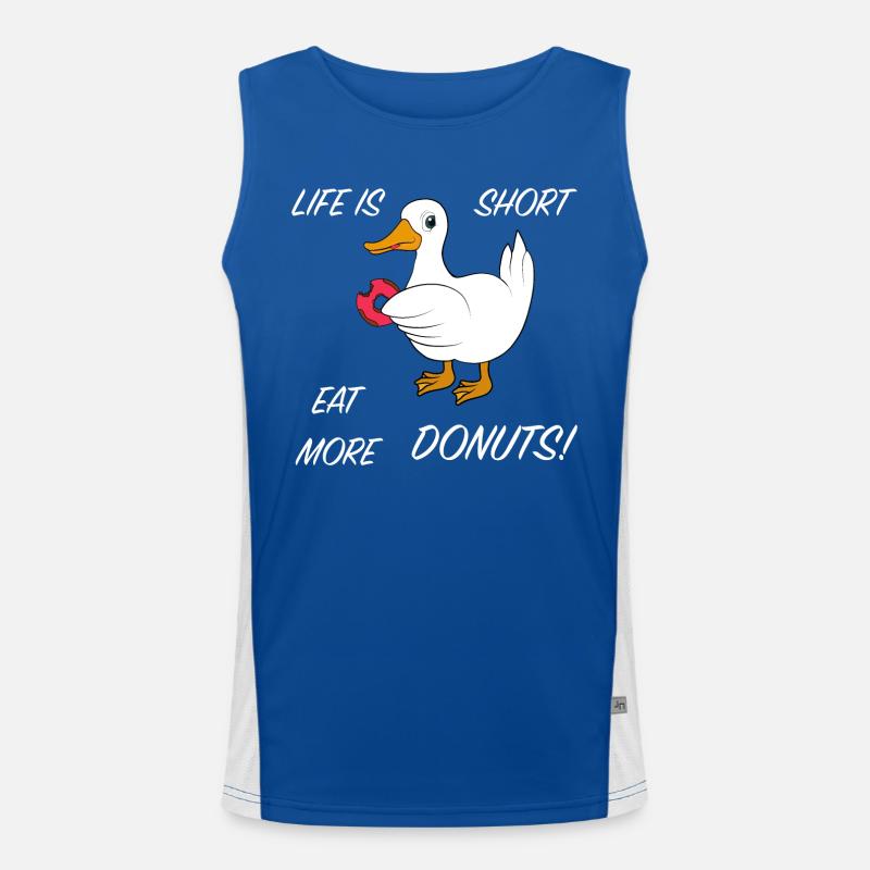 Canard avec beignet Dire que la vie est courte manger plus Donut Débardeur respirant contrasté Homme 