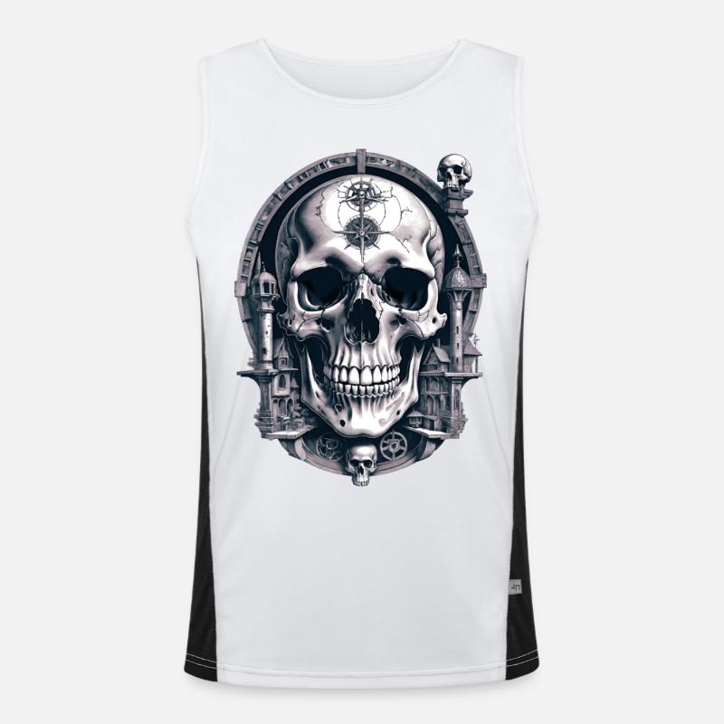 Skull Funktionelles Kontrast-Tank Top für Männer 