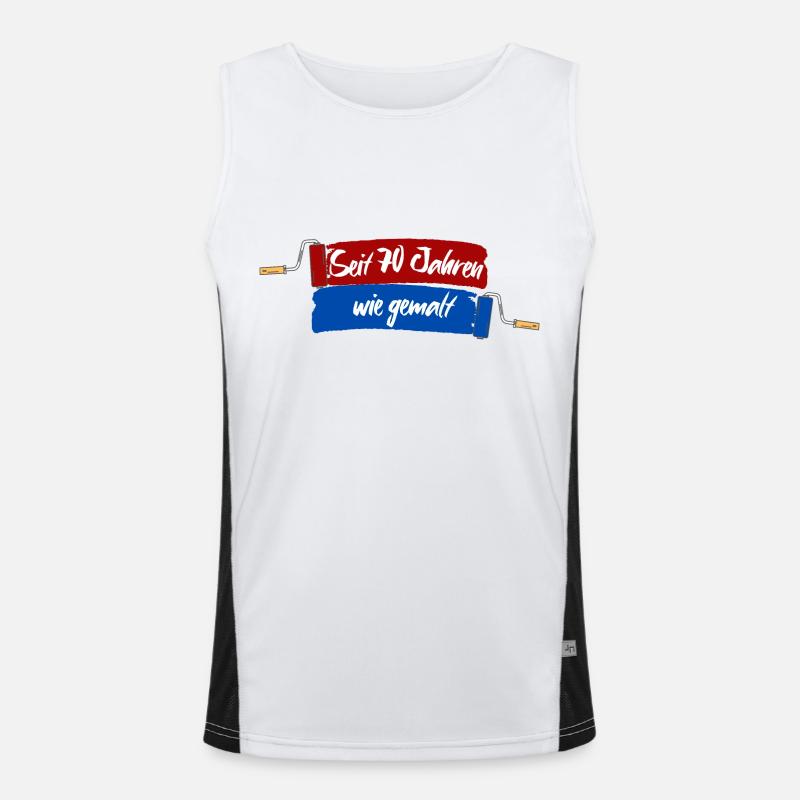 Seit 70 Jahren wie gemalt - 70.Geburtstag Jubiläum Funktionelles Kontrast-Tank Top für Männer 