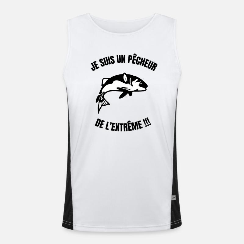Je suis un pêcheur de l'extrême !!! Débardeur respirant contrasté Homme 