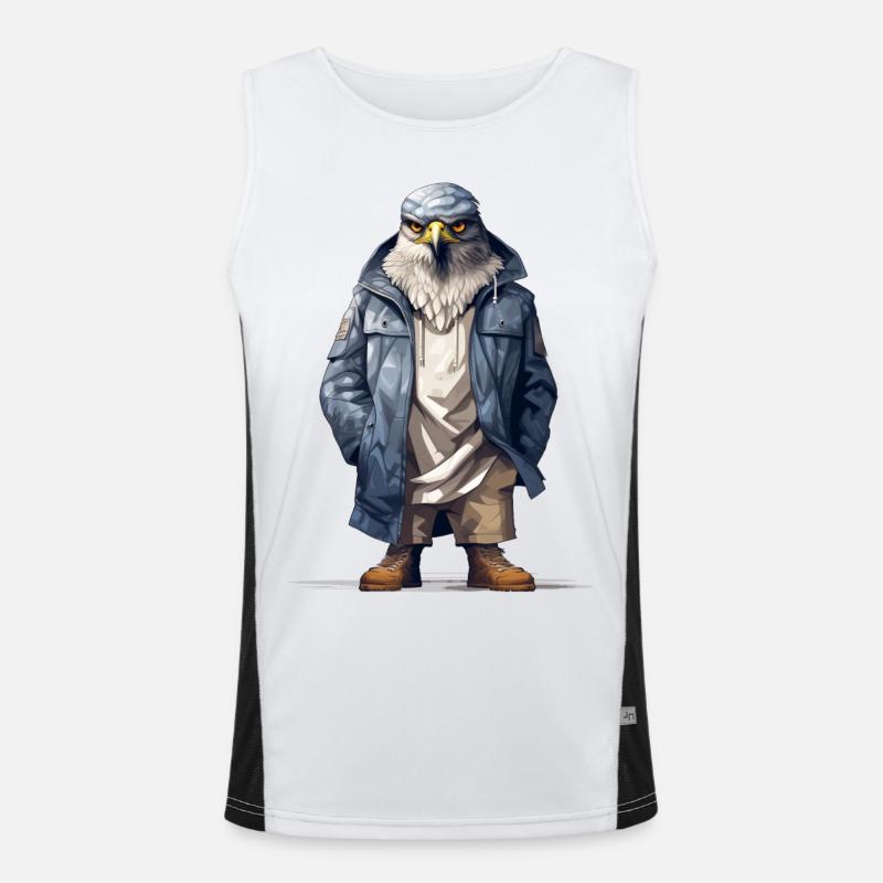 Hawk Graffiti. Predatory street style. Men's Functional Contrast Tank Top 