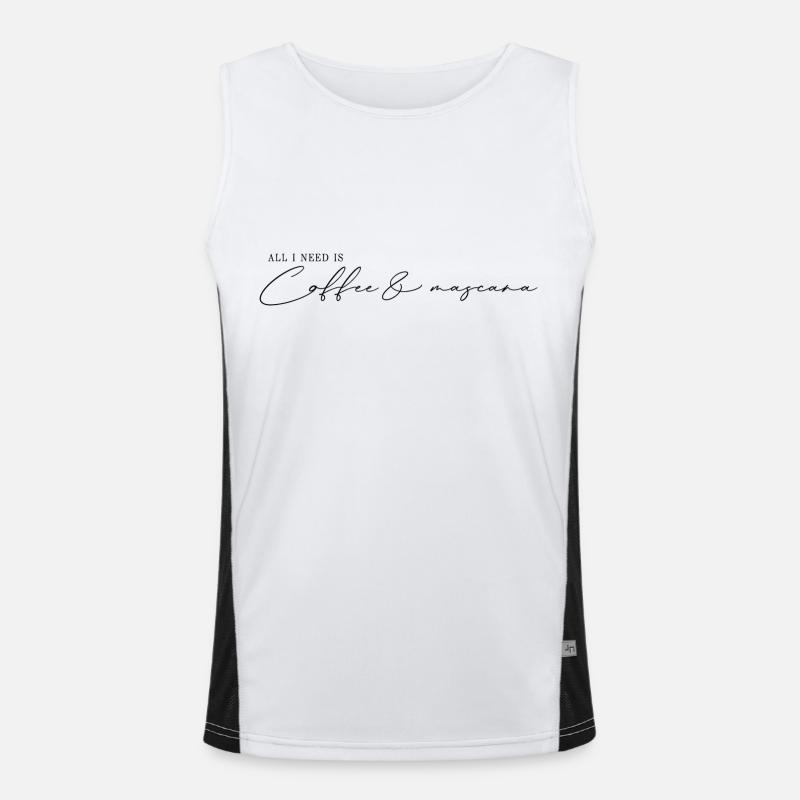 All I need is coffee mascara Funktionelles Kontrast-Tank Top für Männer 