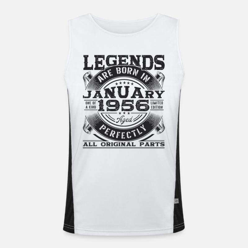 Born 1956 January 67th birthday Gift man Men's Functional Contrast Tank Top 
