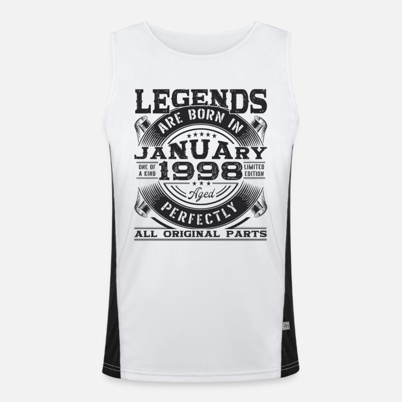 Born 1998 January 25th birthday Gift man Men's Functional Contrast Tank Top 