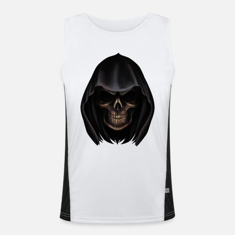 Grim Reaper head Men's Functional Contrast Tank Top 