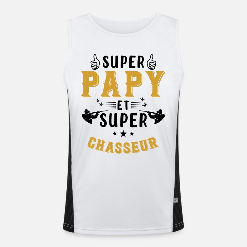 Super papy et Super Chasseur Débardeur respirant contrasté Homme 