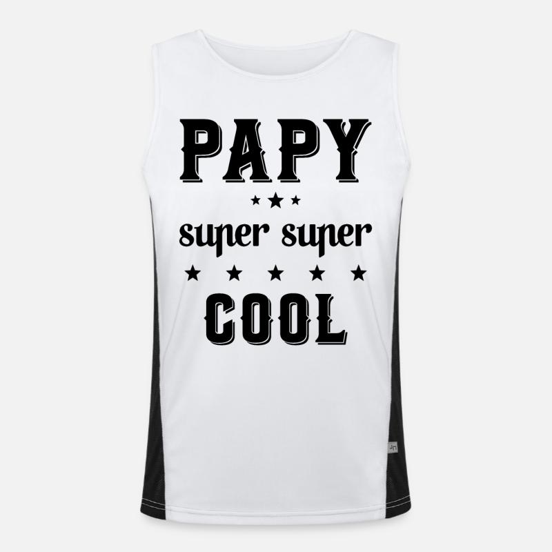 Papy super cool Cadeau drôle de grand-père Débardeur respirant contrasté Homme 