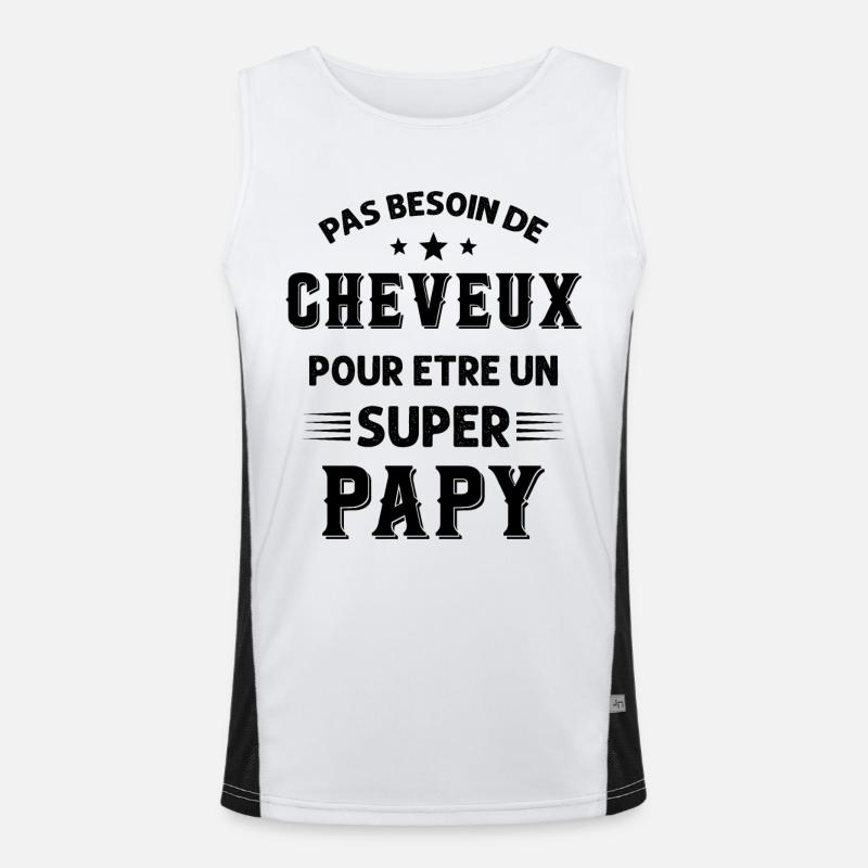 Pas Besoin De Cheveux Pour Être Un Super Papy Débardeur respirant contrasté Homme 