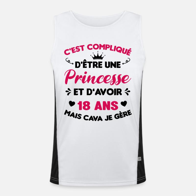 Princesse 18 Ans Anniversaire Idée Cadeau 18 Fête Débardeur respirant contrasté Homme 